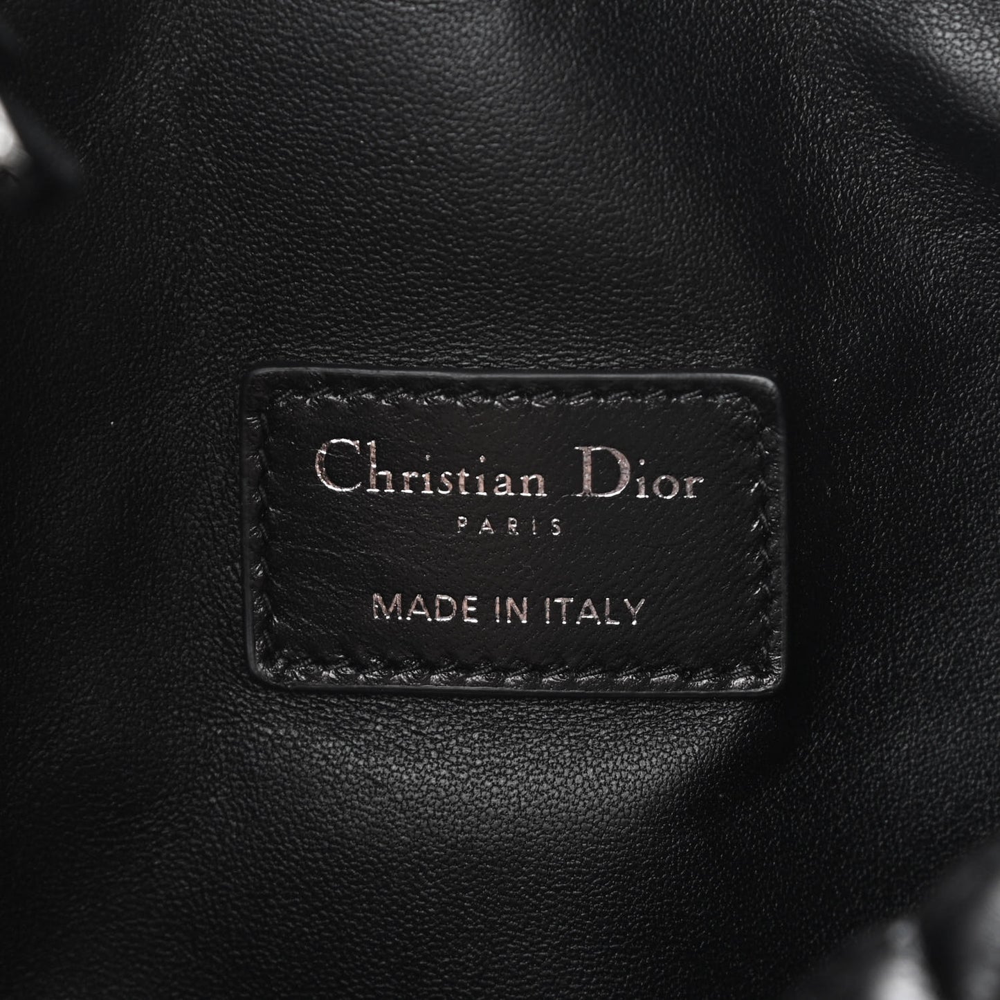Calfskin Macrocannage Medium Diortravel Nomad Pouch Black