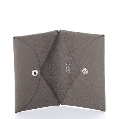 Hermes Epsom Calvi Card Case Etain 4 of 7