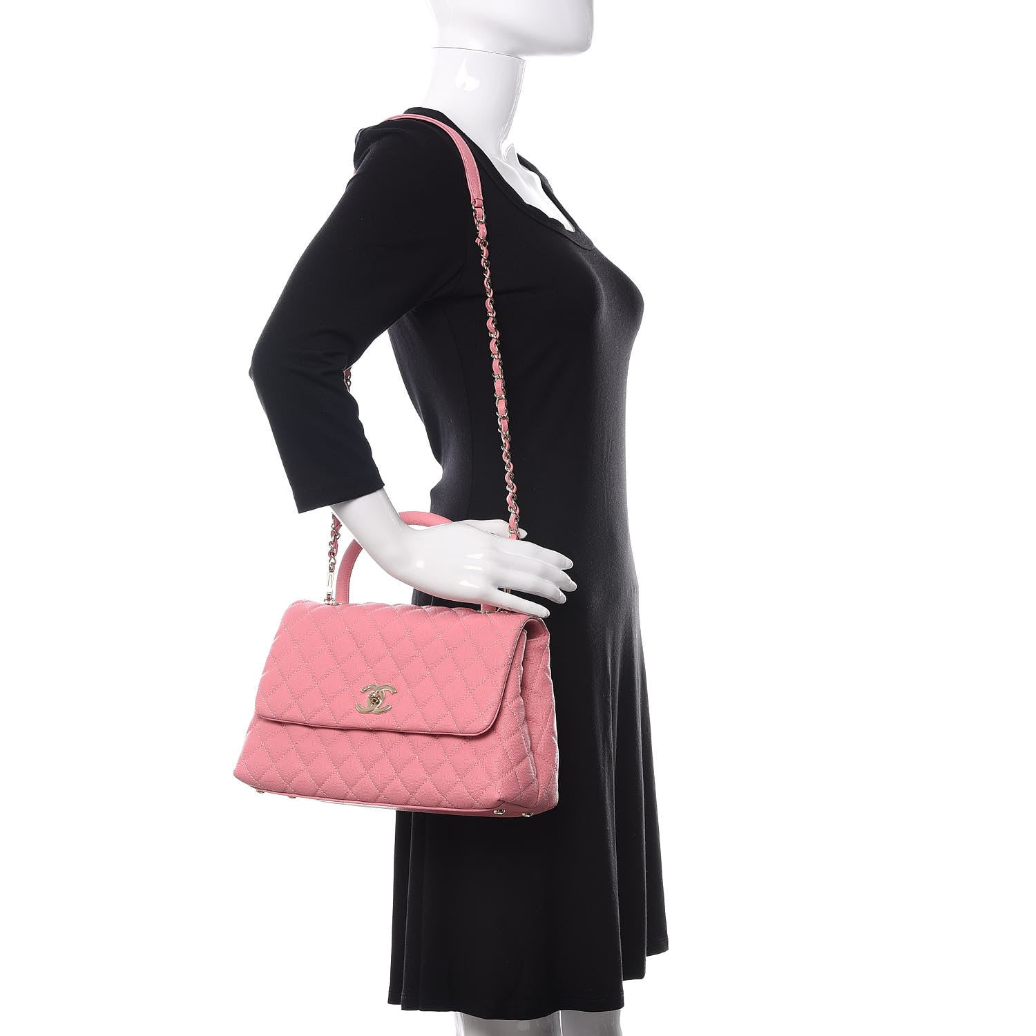 Chanel Caviar Quilted Small Coco Handle Flap Light Pink 2 of 11
