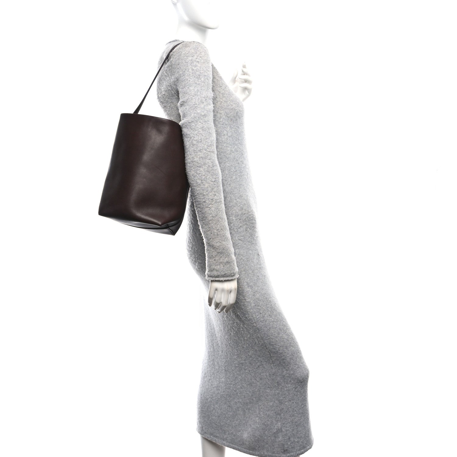 The Row Polished Saddle Calfskin Medium N/S Park Tote Chestnut 2 of 10