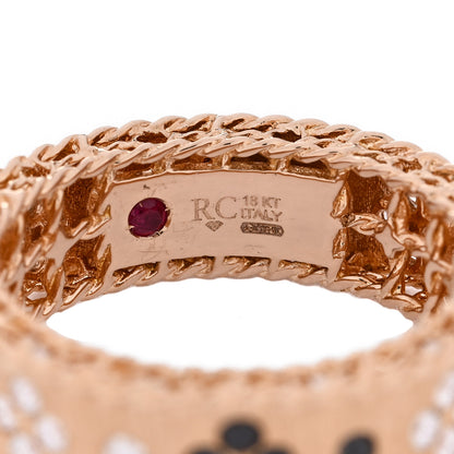 Roberto Coin 18K Rose Gold Black Diamond Love in Verona Satin Band Ring 53 6.5 4 of 4