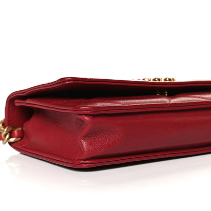 Chanel Goatskin Quilted Chanel 19 Wallet On Chain WOC Red 11 of 12