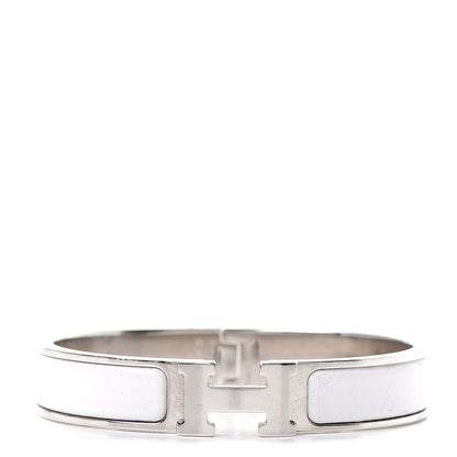Hermes Enamel Narrow Clic Clac H Bracelet GM White 1 of 4
