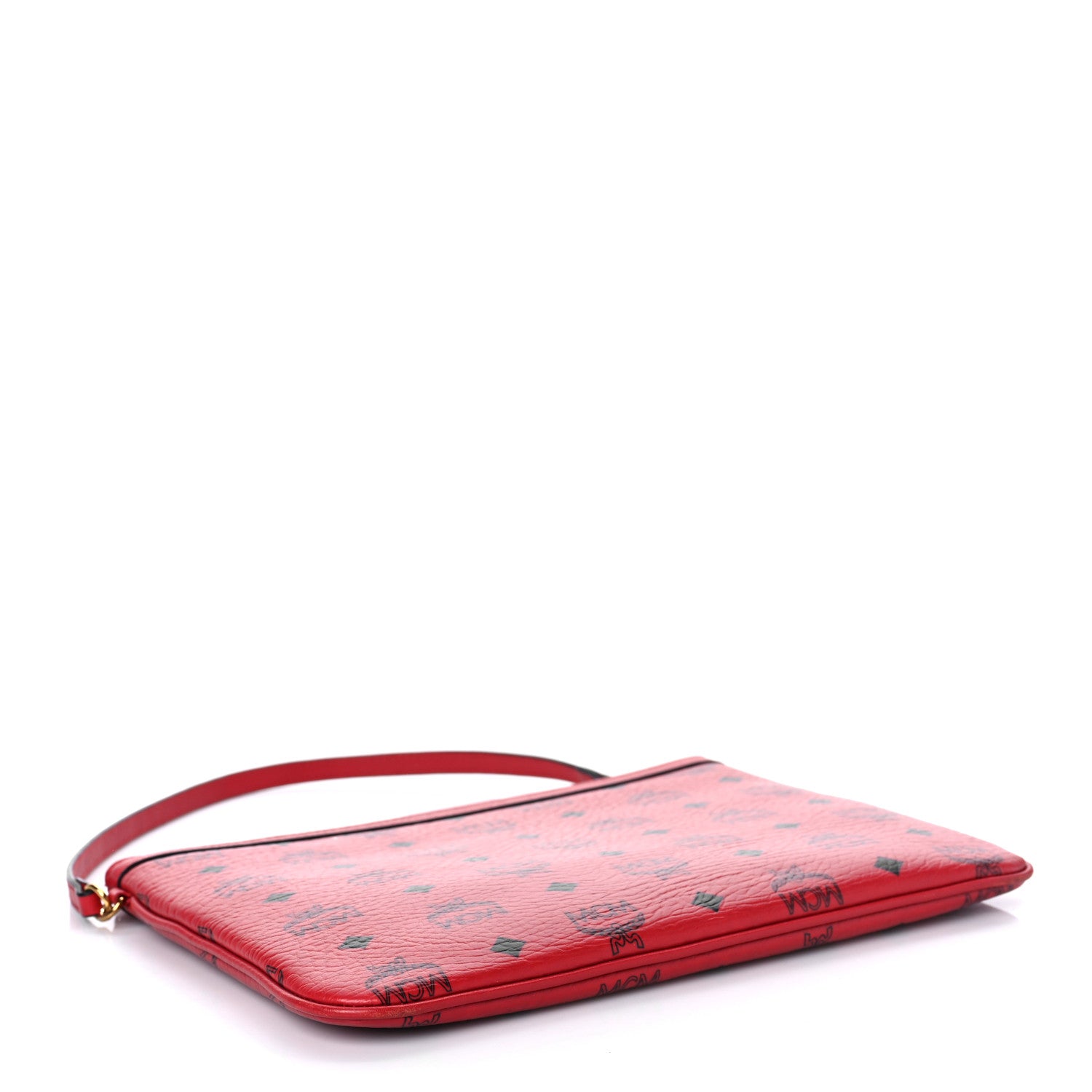 MCM Visetos Liz Shopper Tote Pouch Ruby Red 4 of 10