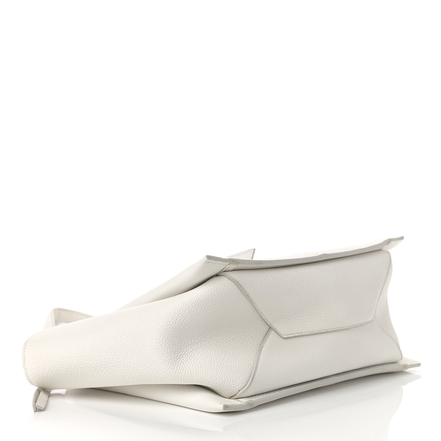 Baby Grained Calfskin Small Tri-Fold Bag White