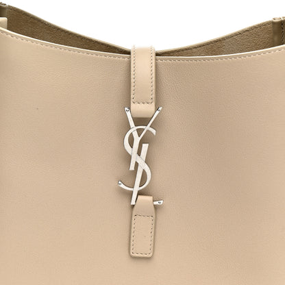 Saint Laurent Smooth Calfskin Small Le 5 A 7 Soft Hobo Sea Salt 8 of 10