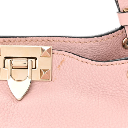 Valentino Garavani Pebbled Calfskin Medium Rockstud Tote Water Rose 10 of 10