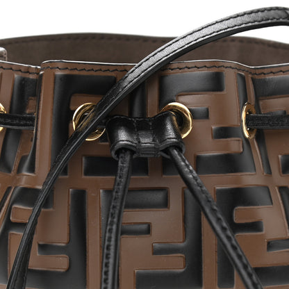 Fendi Vitello Liberty F is Fendi Bi-Color FF 1974 Embossed Mini Mon Tresor Bucket Bag Maya Black 8 of 12