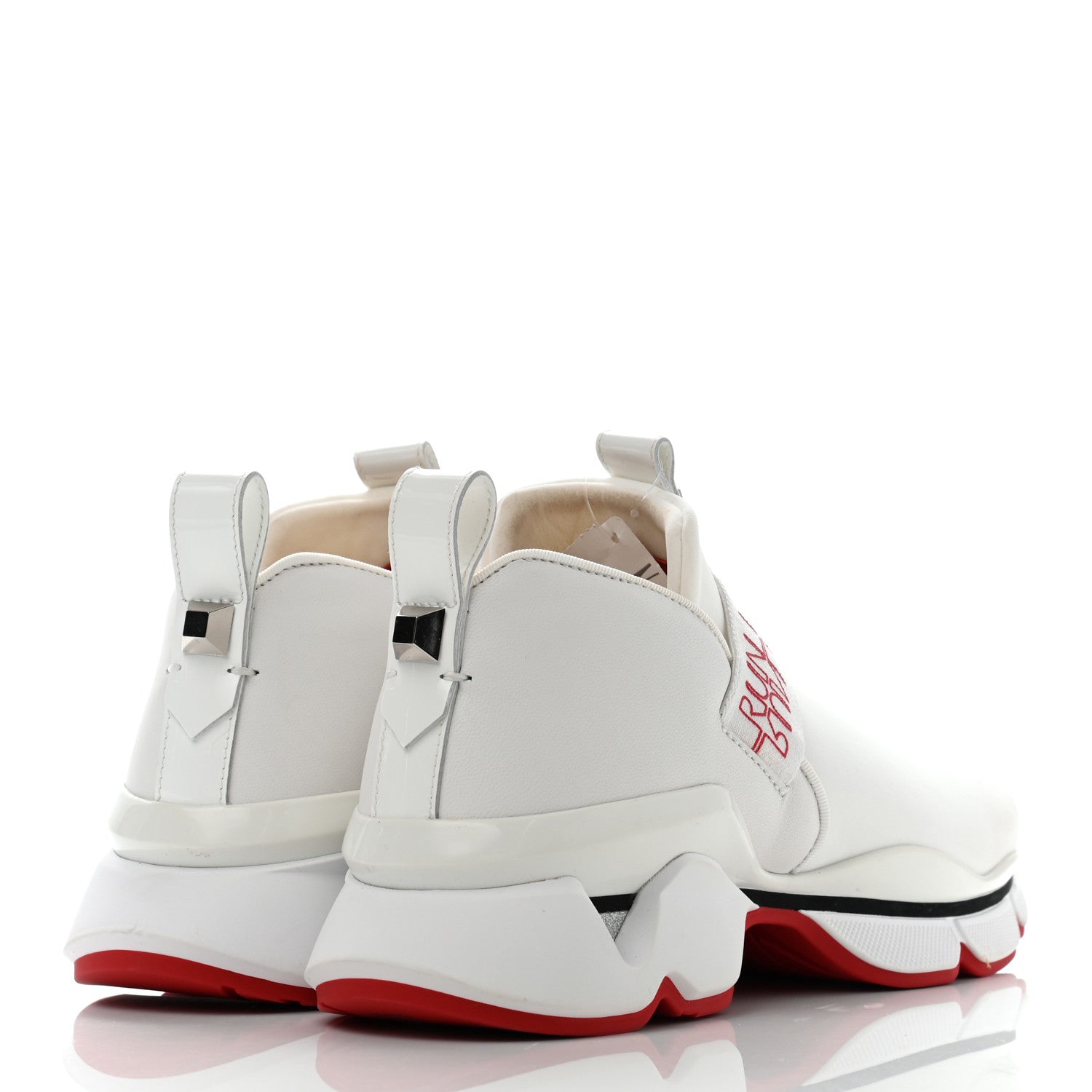 Christian Louboutin Neoprene Patent Nappa Lipsy Run Sneakers 37.5 White 4 of 12