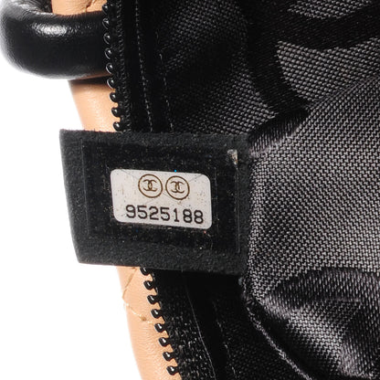Chanel Calfskin Quilted Small Cambon Tote Beige Black 9 of 9
