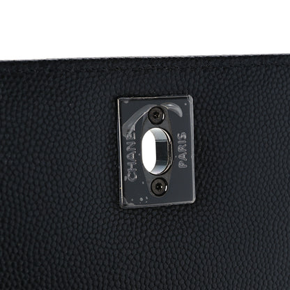 Chanel Caviar Chevron Quilted Extra Mini Coco Handle Flap So Black 6 of 11
