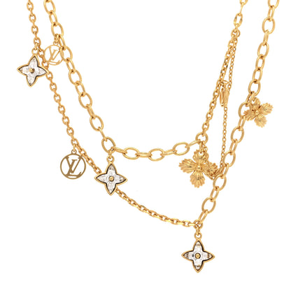 Louis Vuitton Metal Blooming Strass Necklace Gold 4 of 7