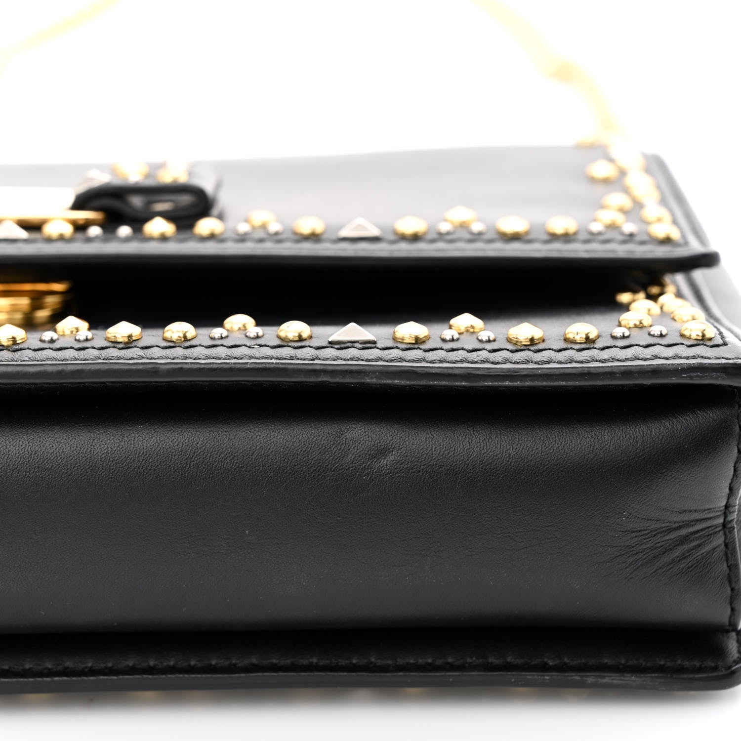 Salvatore Ferragamo Calfskin Studded Vara Bow Bag Black 13 of 13