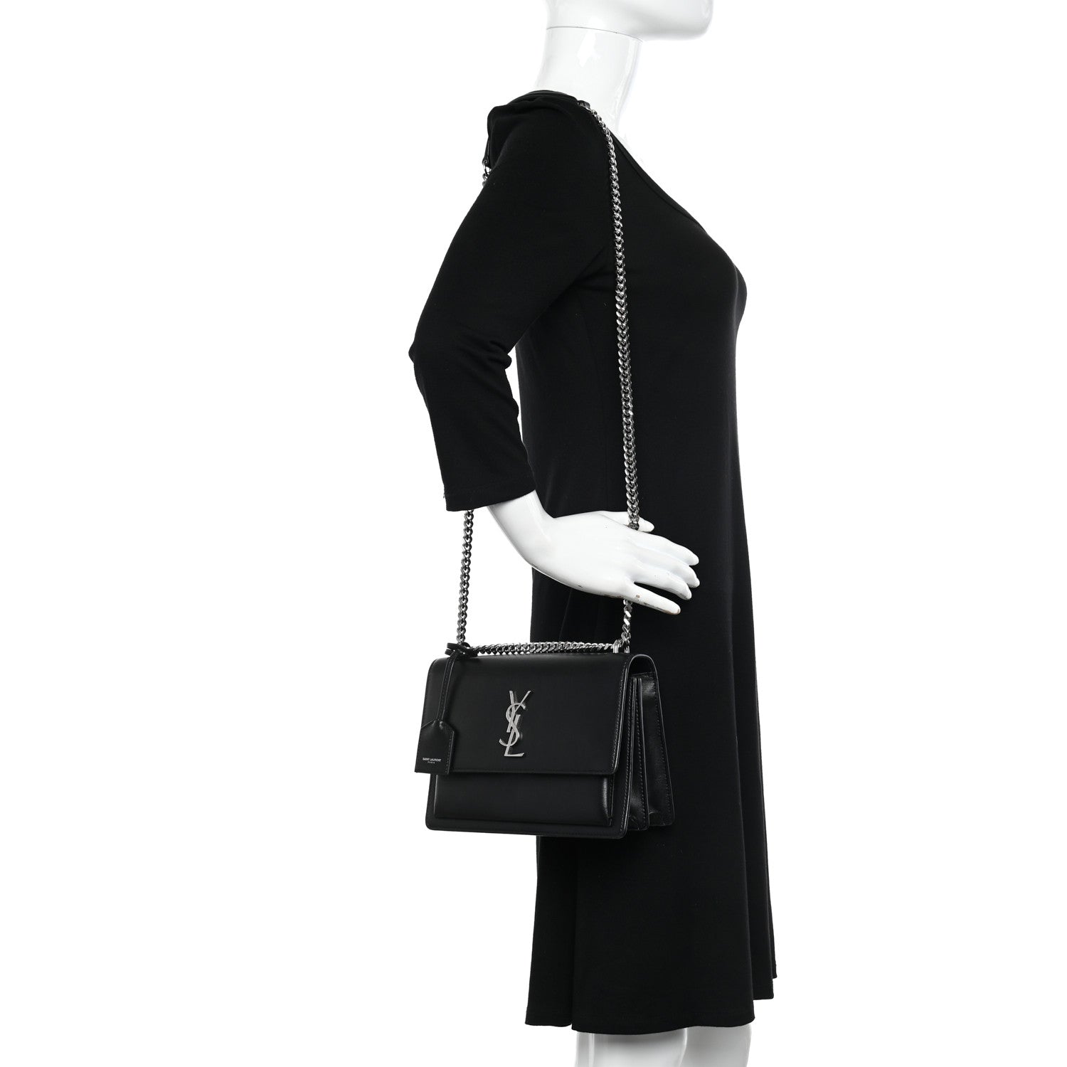 Saint Laurent Calfskin Medium Monogram Sunset Black 3 of 11