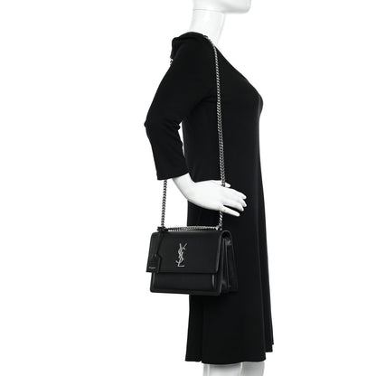 Saint Laurent Calfskin Medium Monogram Sunset Black 3 of 11