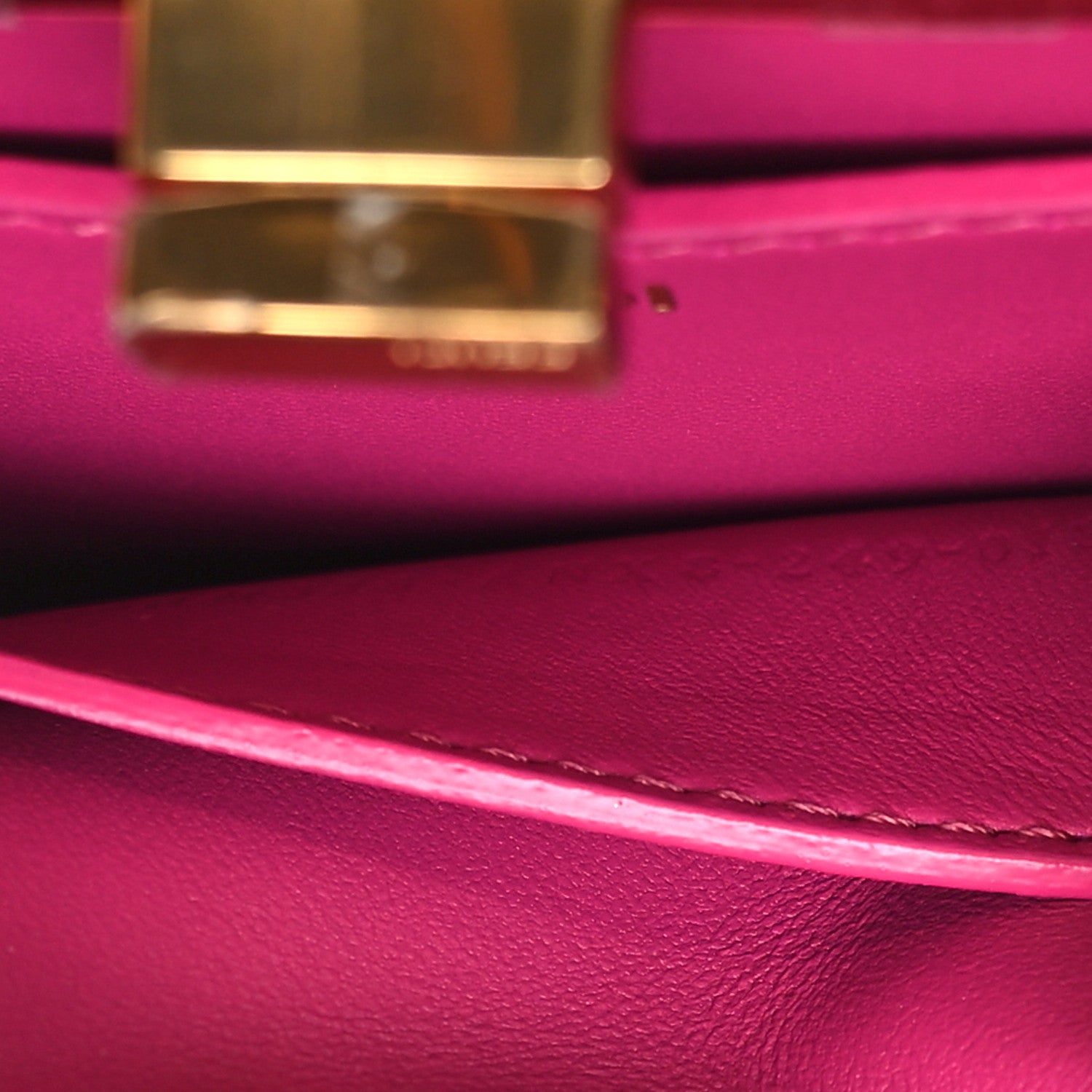 Fendi Curly Shearling Shiny Nappa Petite Peekaboo I SEE U Satchel Ciclamino Pilar 8 of 11