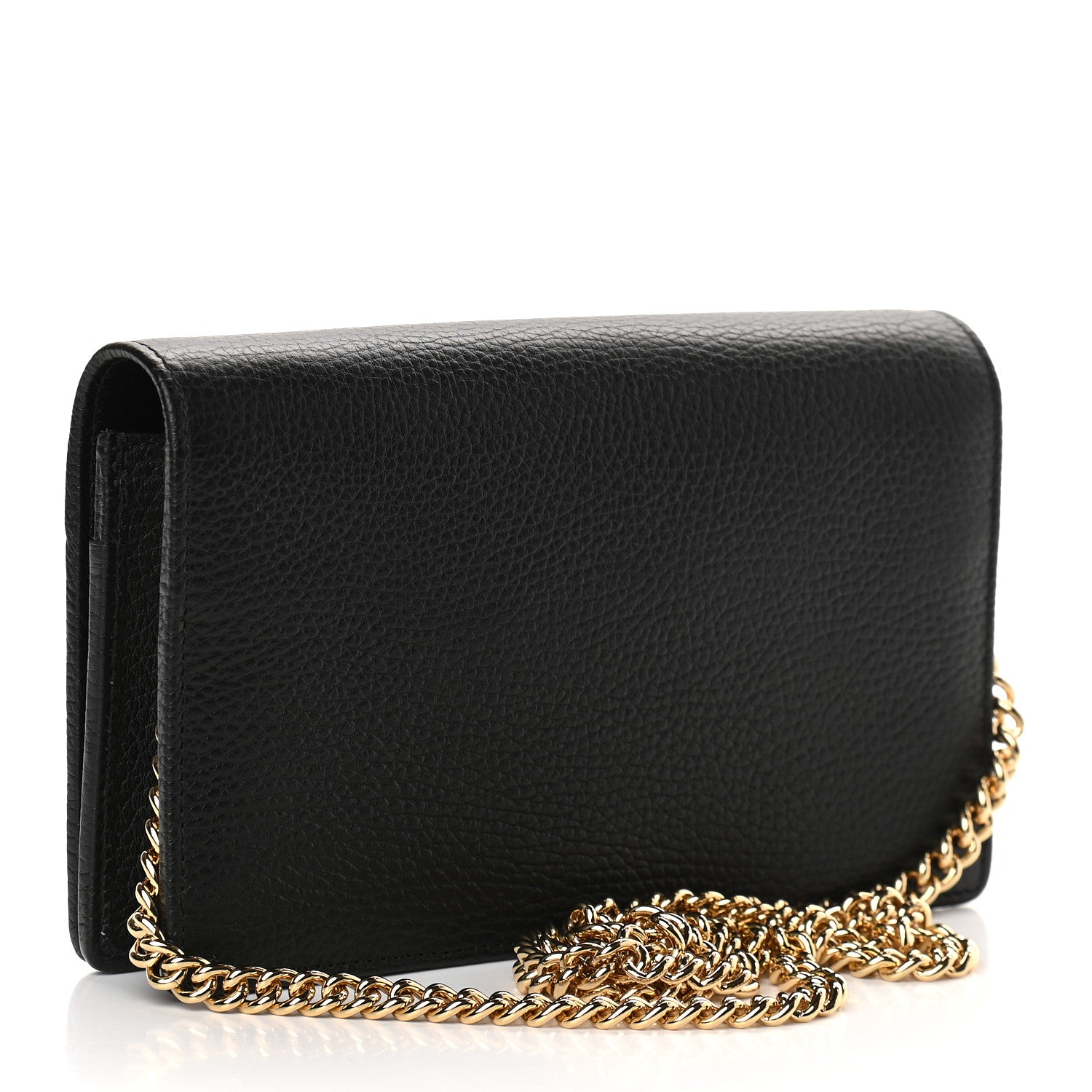 Gucci Calfskin Mini GG Marmont Chain Wallet Black 3 of 9