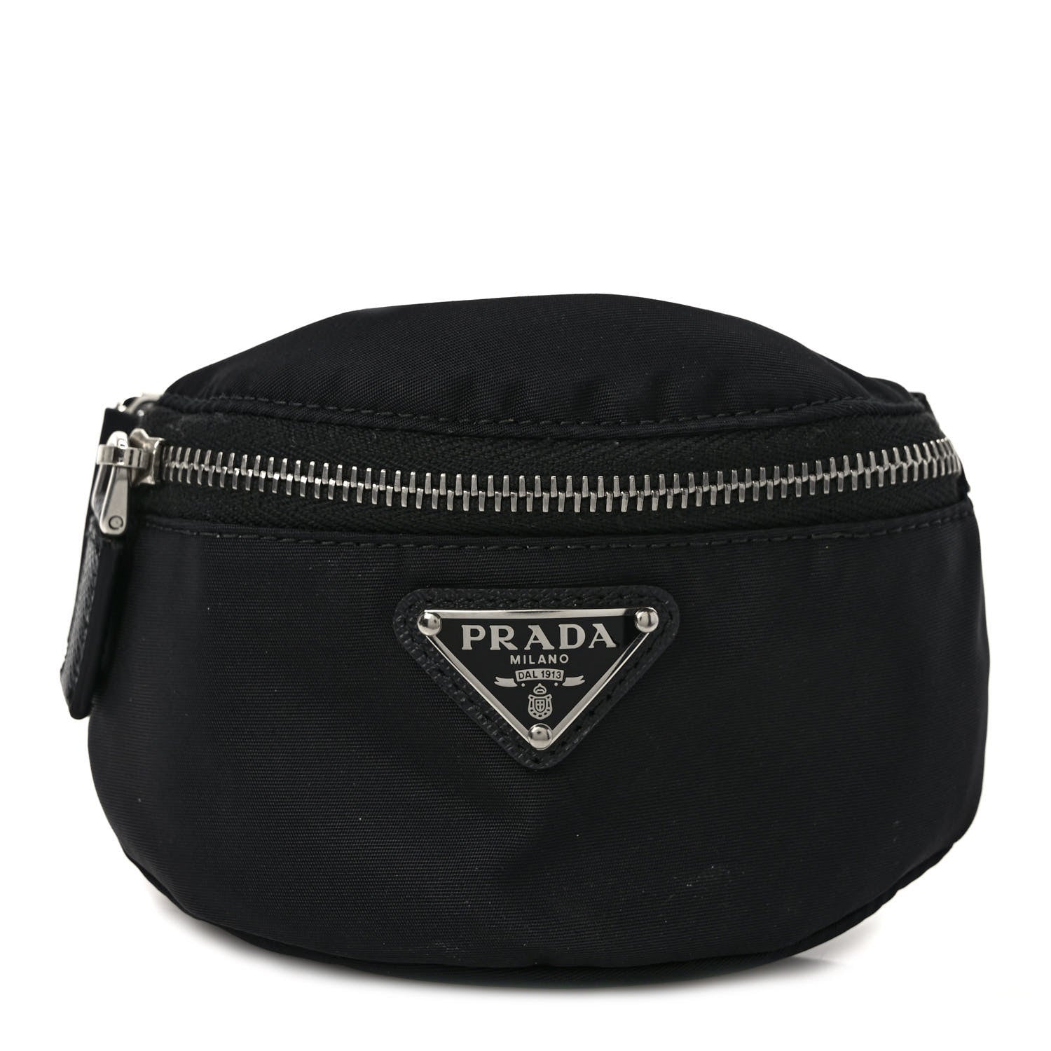 Prada Re-Nylon Travel Saffiano Metal Triangle Logo Mini Arm Pouch Black 1 of 7