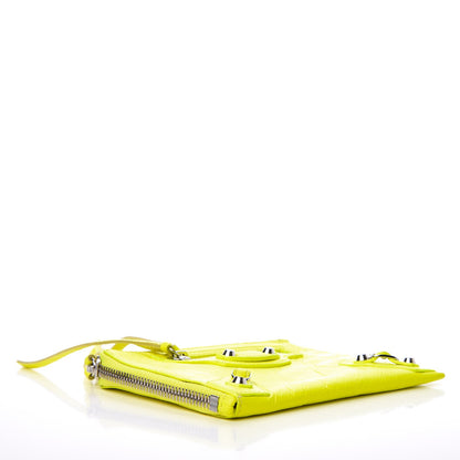 Balenciaga Agneau Arena Classic Hardware Mini Pouch Jaune Fluo 4 of 8