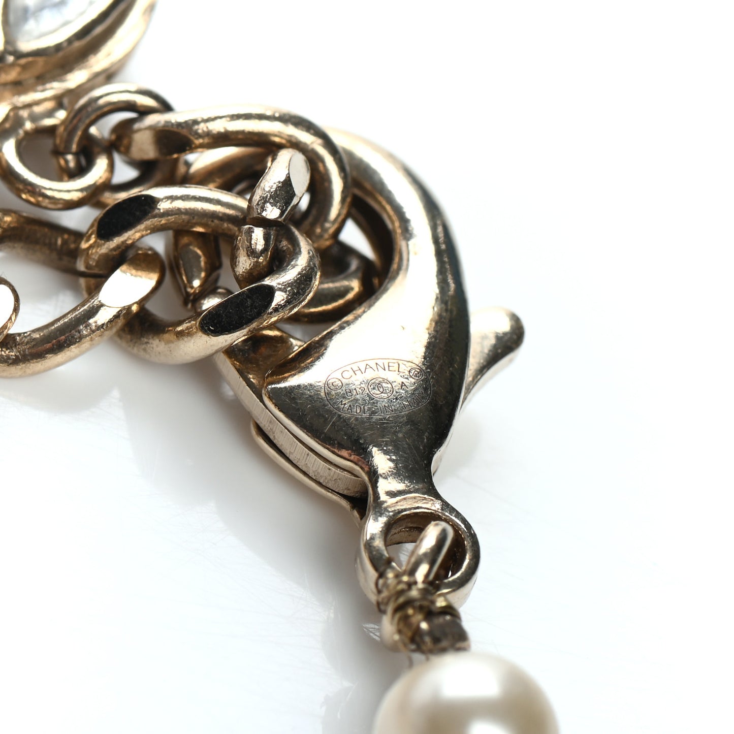 Pearl Enamel CC Bracelet Grey Gold
