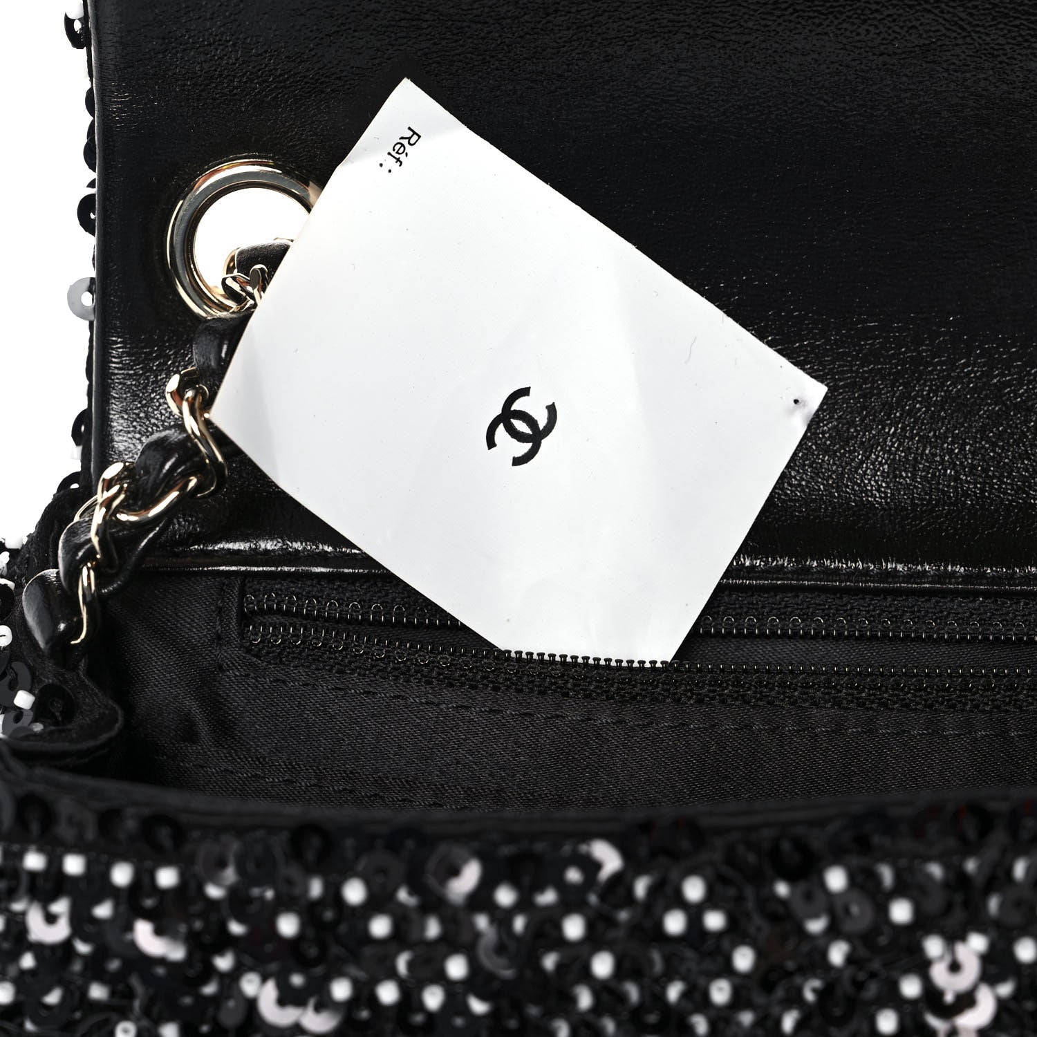 Chanel Sequin Mini Square Flap Black 8 of 11