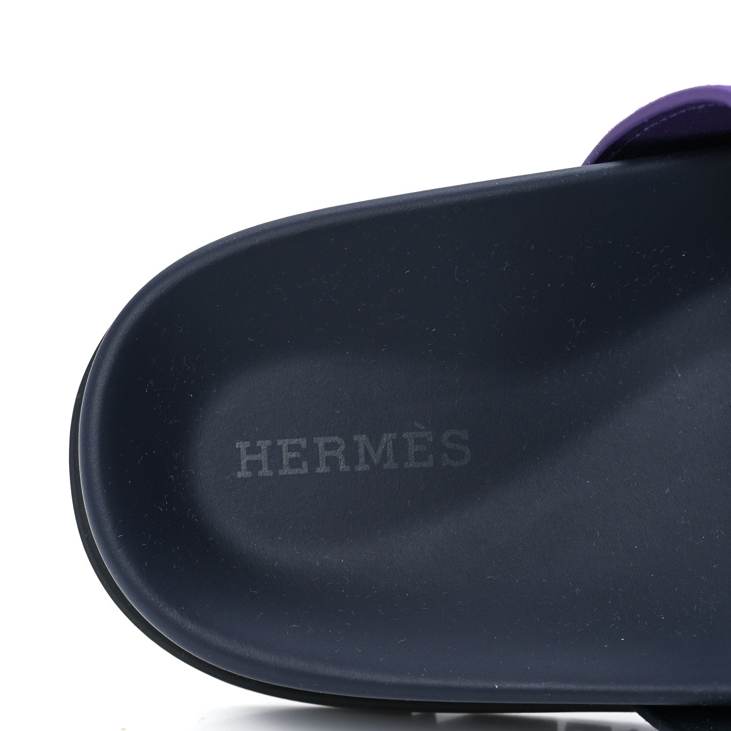 Hermes Suede Goatskin Womens Chypre Sandals 38.5 Marine Violet Majorette 8 of 10