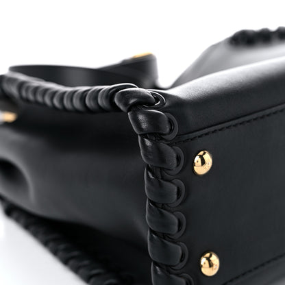 Fendi Vitello Seta Lace Up Medium Peekaboo Iconic Satchel Black 8 of 12