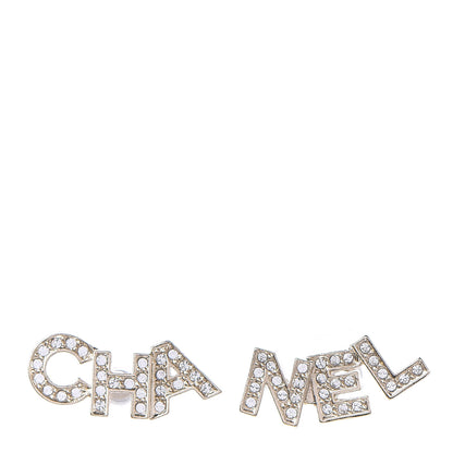 Chanel Crystal Pearl Signature Stud Earrings Gold 1 of 3