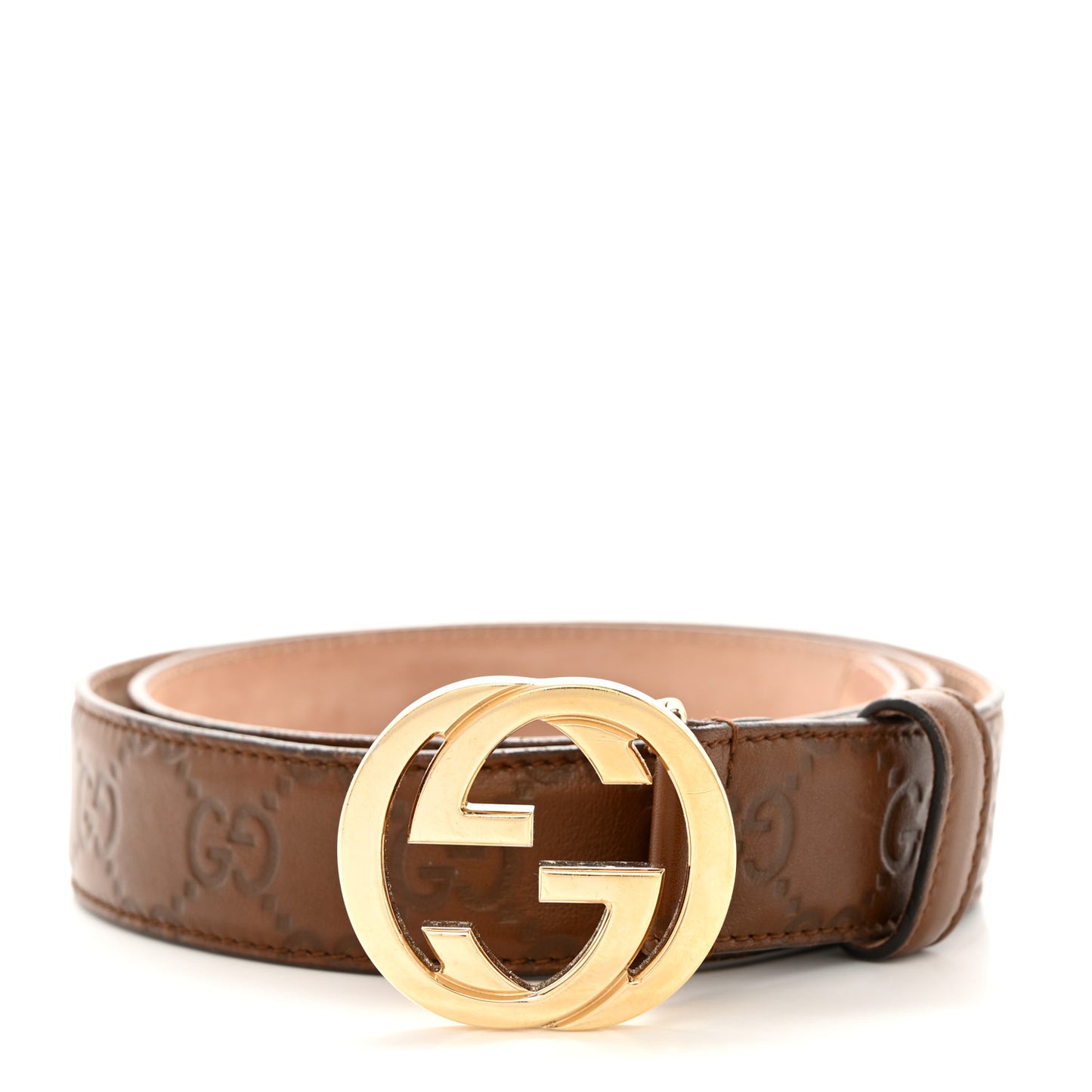 Guccissima Interlocking G Belt 80 32 Chocolate