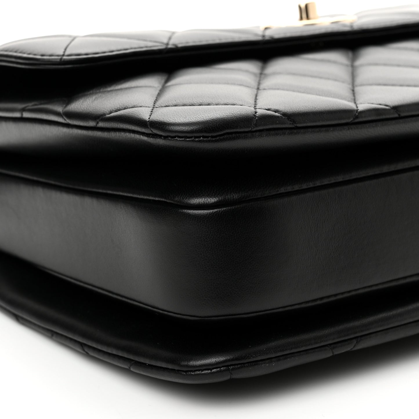 Lambskin Quilted Medium Trendy CC Flap Dual Handle Bag Black