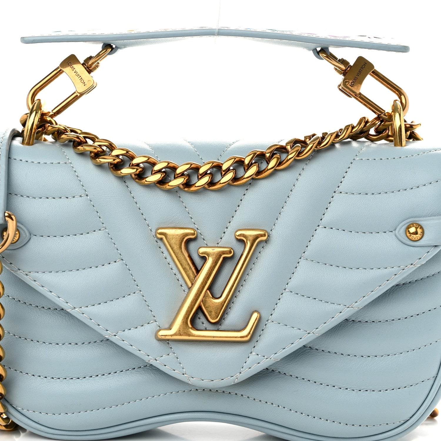 Louis Vuitton Calfskin New Wave Chain PM Porcelain Blue 8 of 10