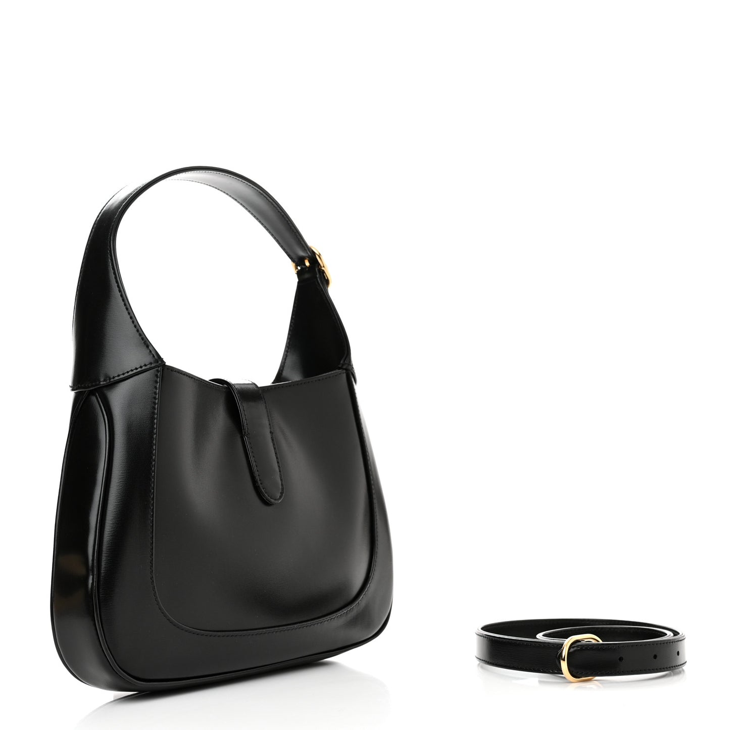Boarded Dyana Lux Calfskin Small Jackie 1961 Hobo Black
