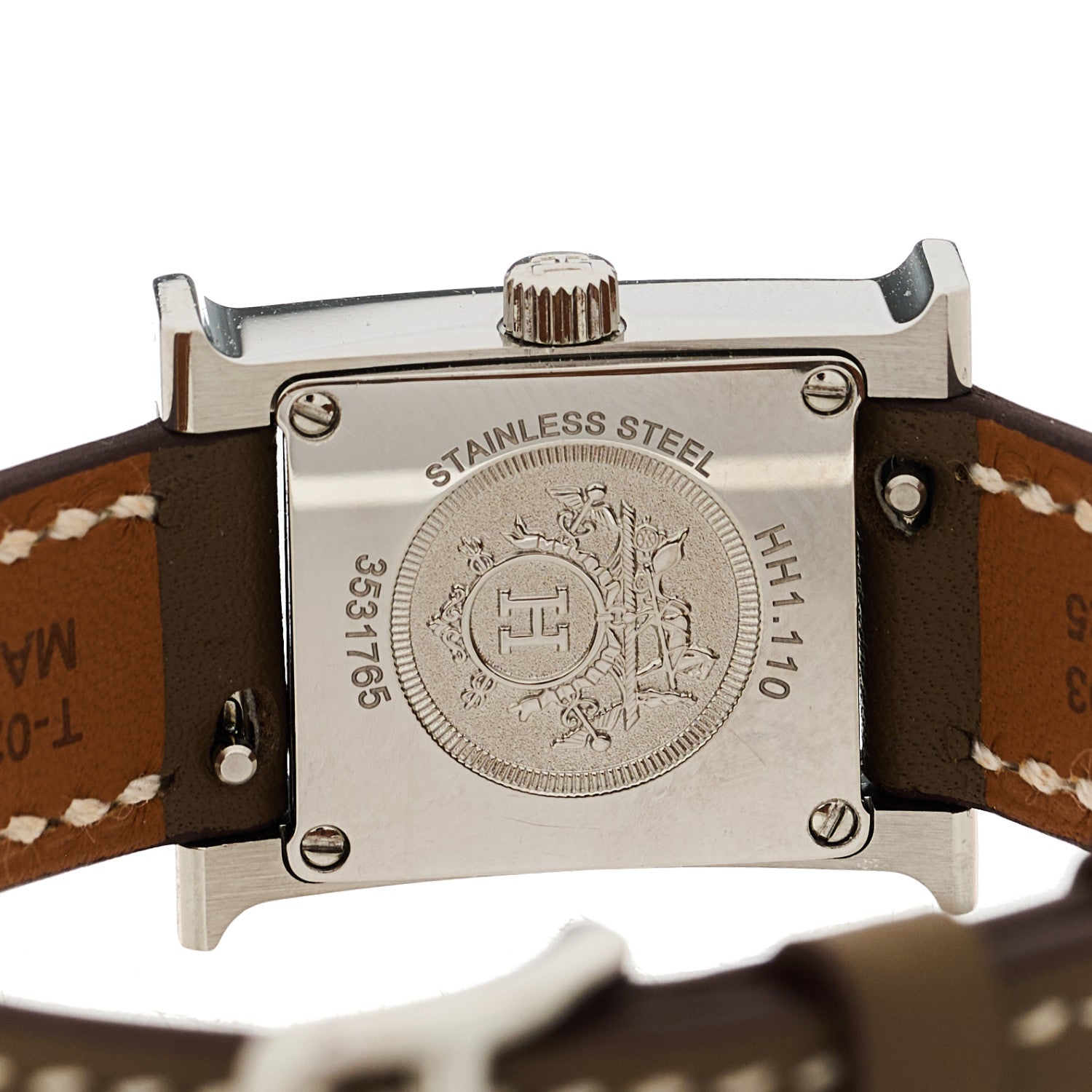 Hermes Stainless Steel Swift 17.2mm Heure H Hour Watch Etoupe 4 of 5