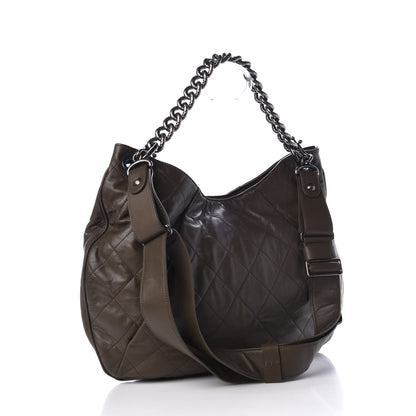 Chanel Calfskin Coco Pleats Hobo Olive 3 of 7