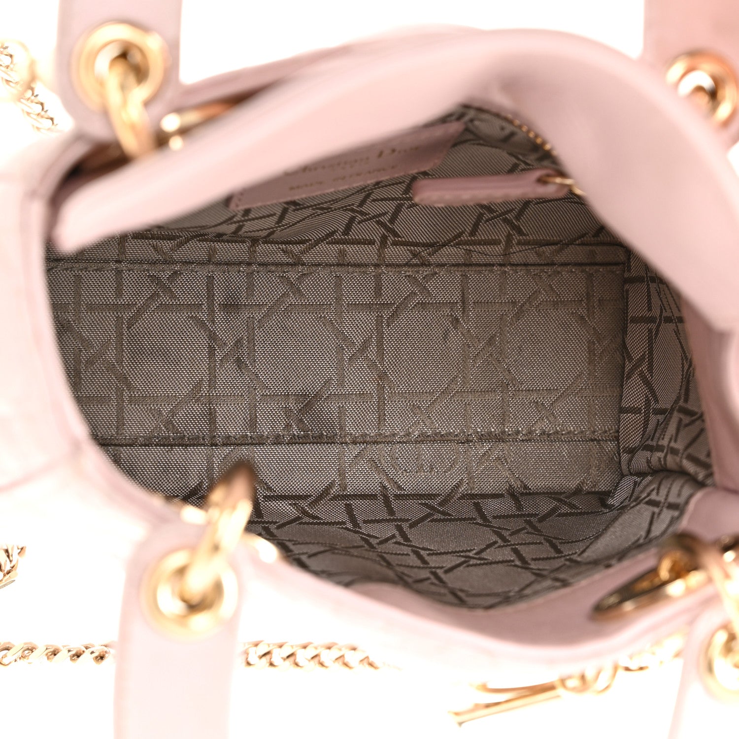 Christian Dior Metallic Lambskin Cannage Mini Lady Dior Lotus 5 of 10
