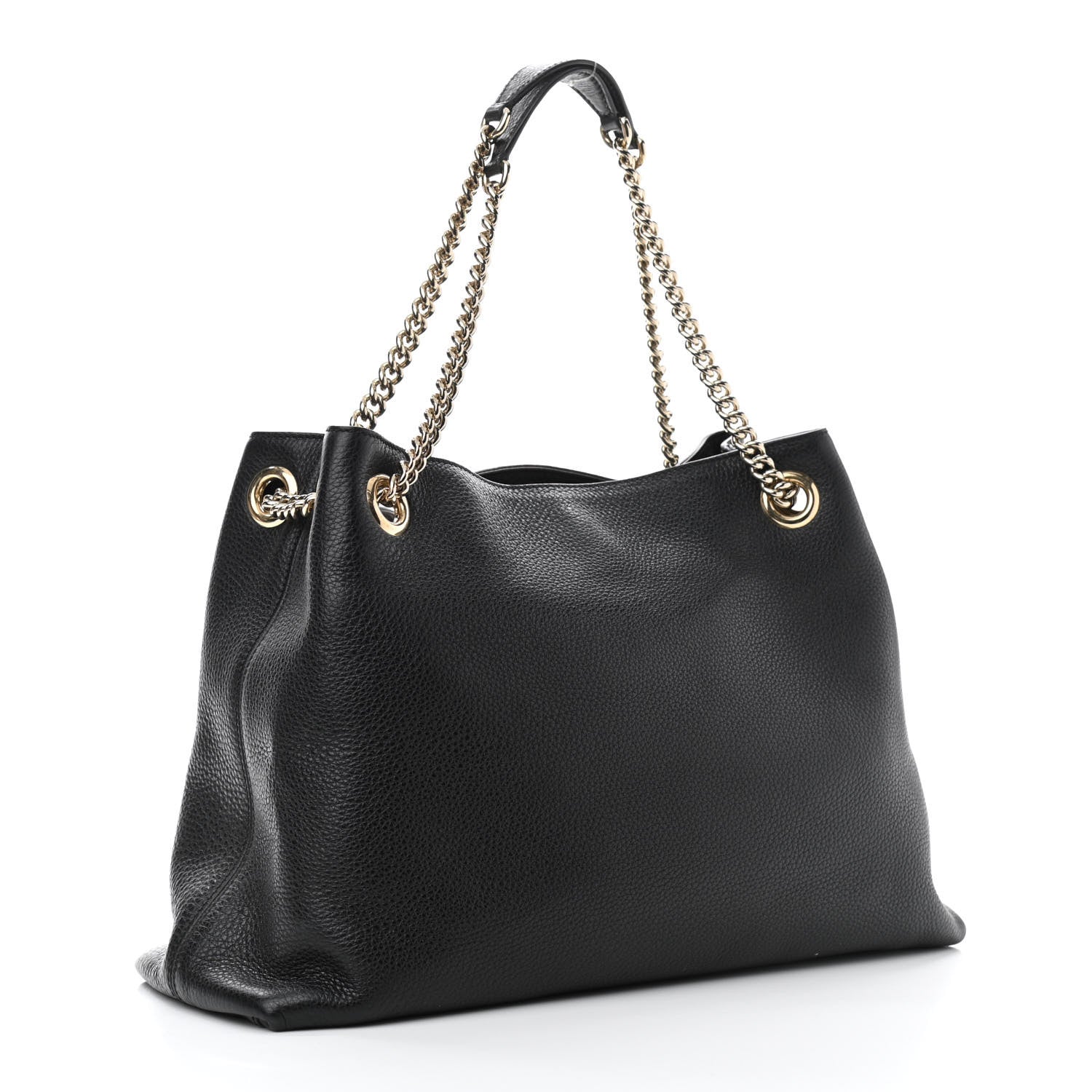 Gucci Pebbled Calfskin Medium Soho Chain Shoulder Bag Black 3 of 10