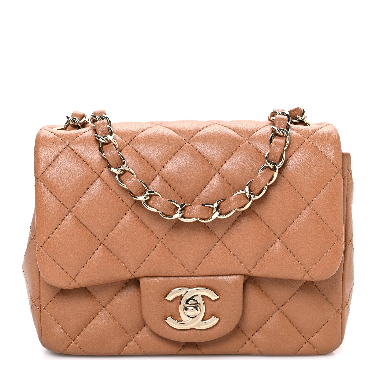 Chanel Lambskin Quilted Mini Square Flap Brown 1 of 10