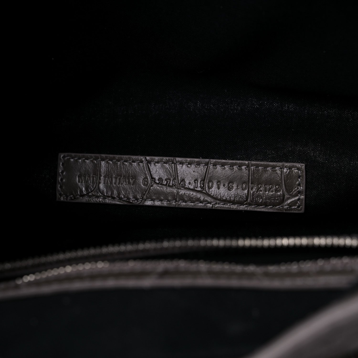 Balenciaga Extra Supple Calfskin Crocodile Embossed Medium Le Cagole Shoulder Bag Medium Grey 6 of 8