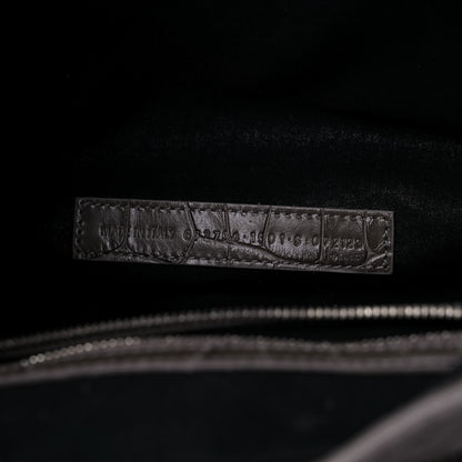 Balenciaga Extra Supple Calfskin Crocodile Embossed Medium Le Cagole Shoulder Bag Medium Grey 6 of 8