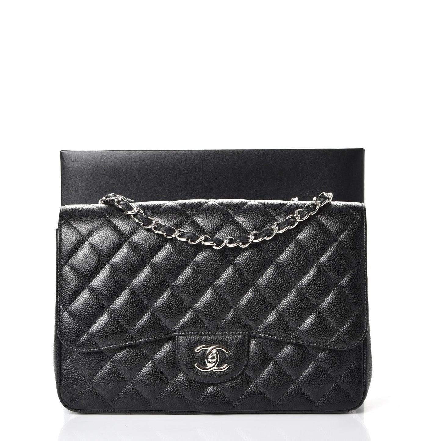 Caviar Quilted Jumbo Single Flap Black