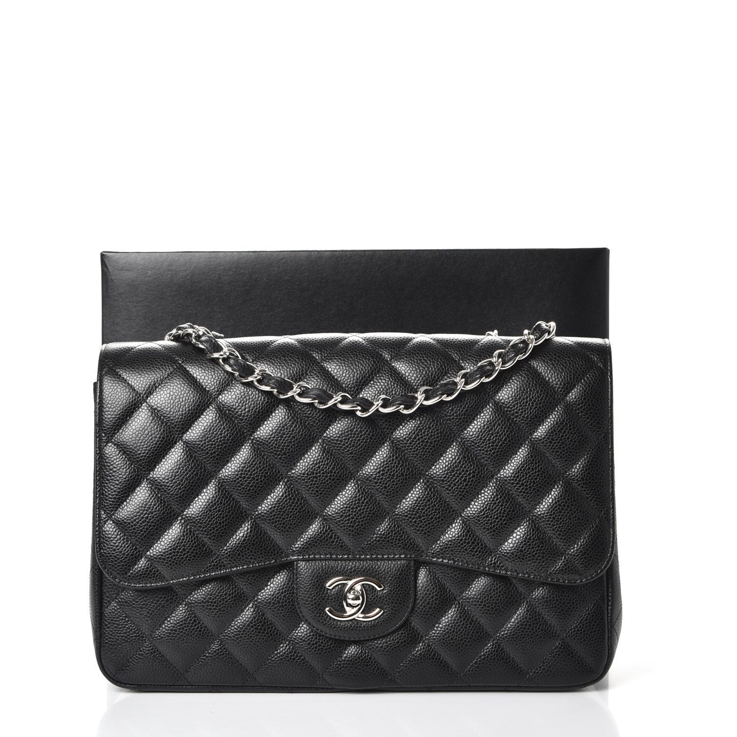 Chanel Caviar Quilted Jumbo Single Flap Black 8 of 8