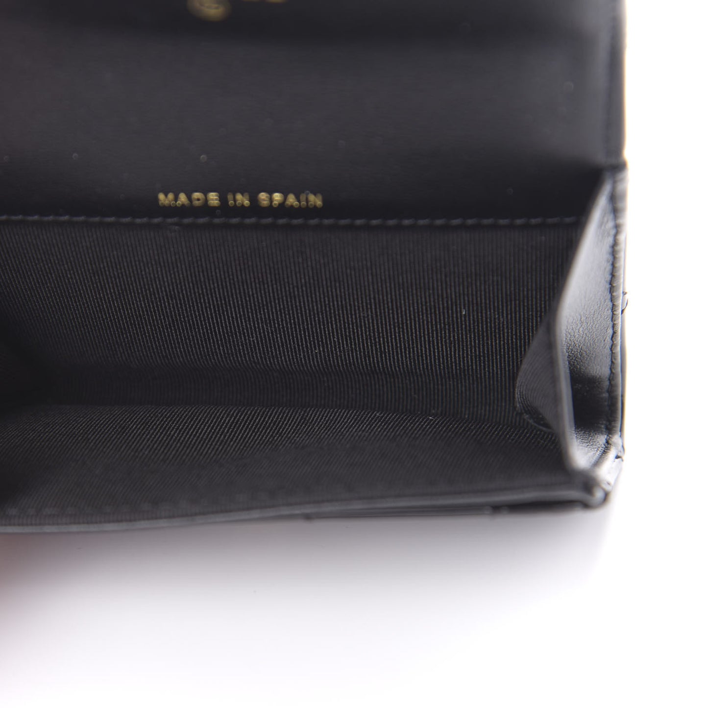 Patent Quilted Flap Card Holder Wallet Black