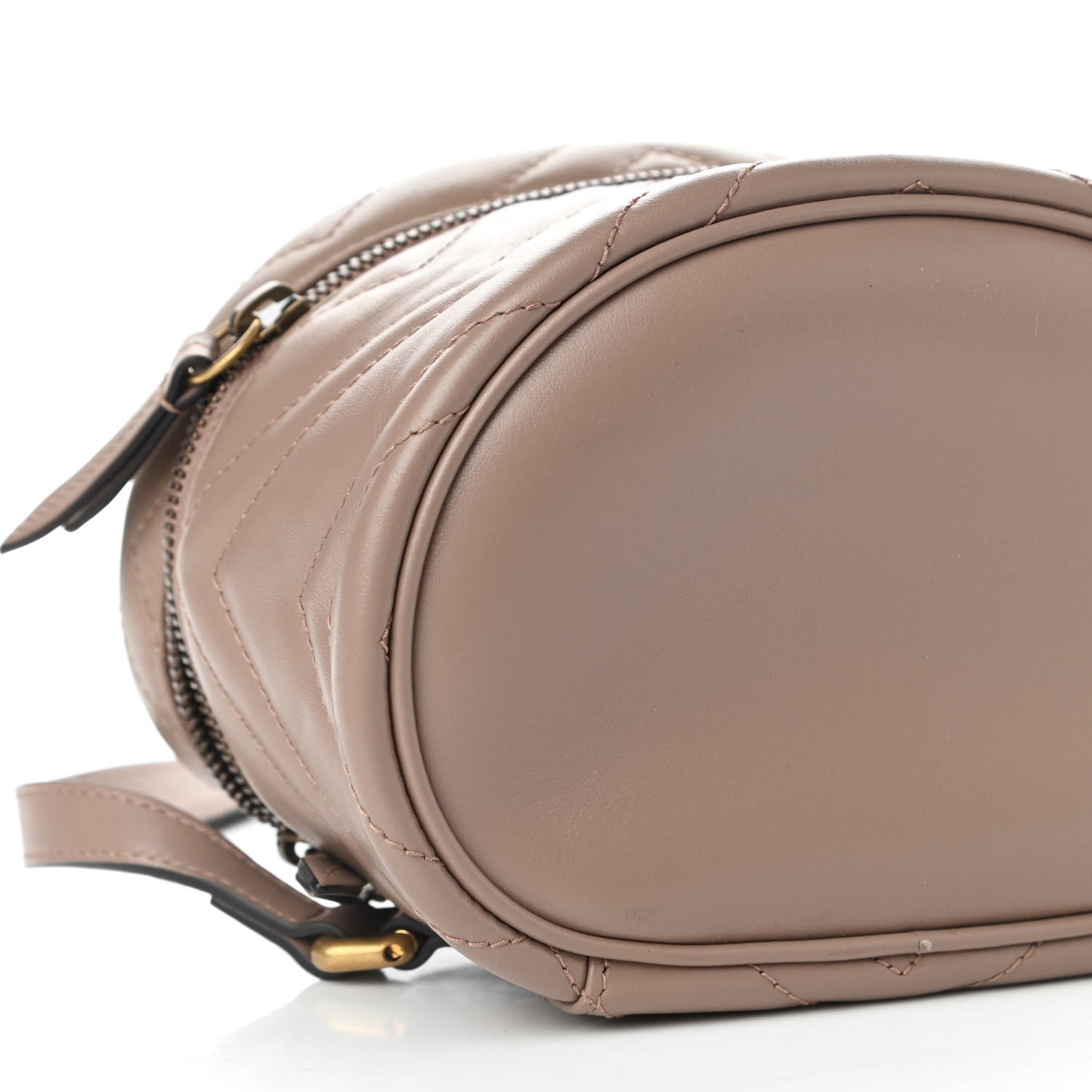 Calfskin Matelasse Mini GG Marmont Round Backpack Porcelain Rose
