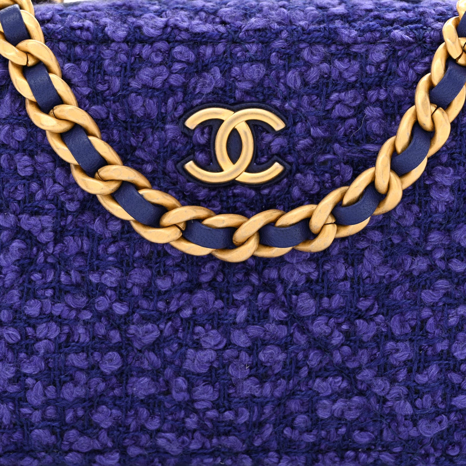 Chanel Tweed Top Handle Vanity Case Purple 8 of 11