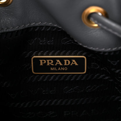 Prada Light Calfskin Saffiano Mini Bucket Crossbody Bag Marmo 6 of 8