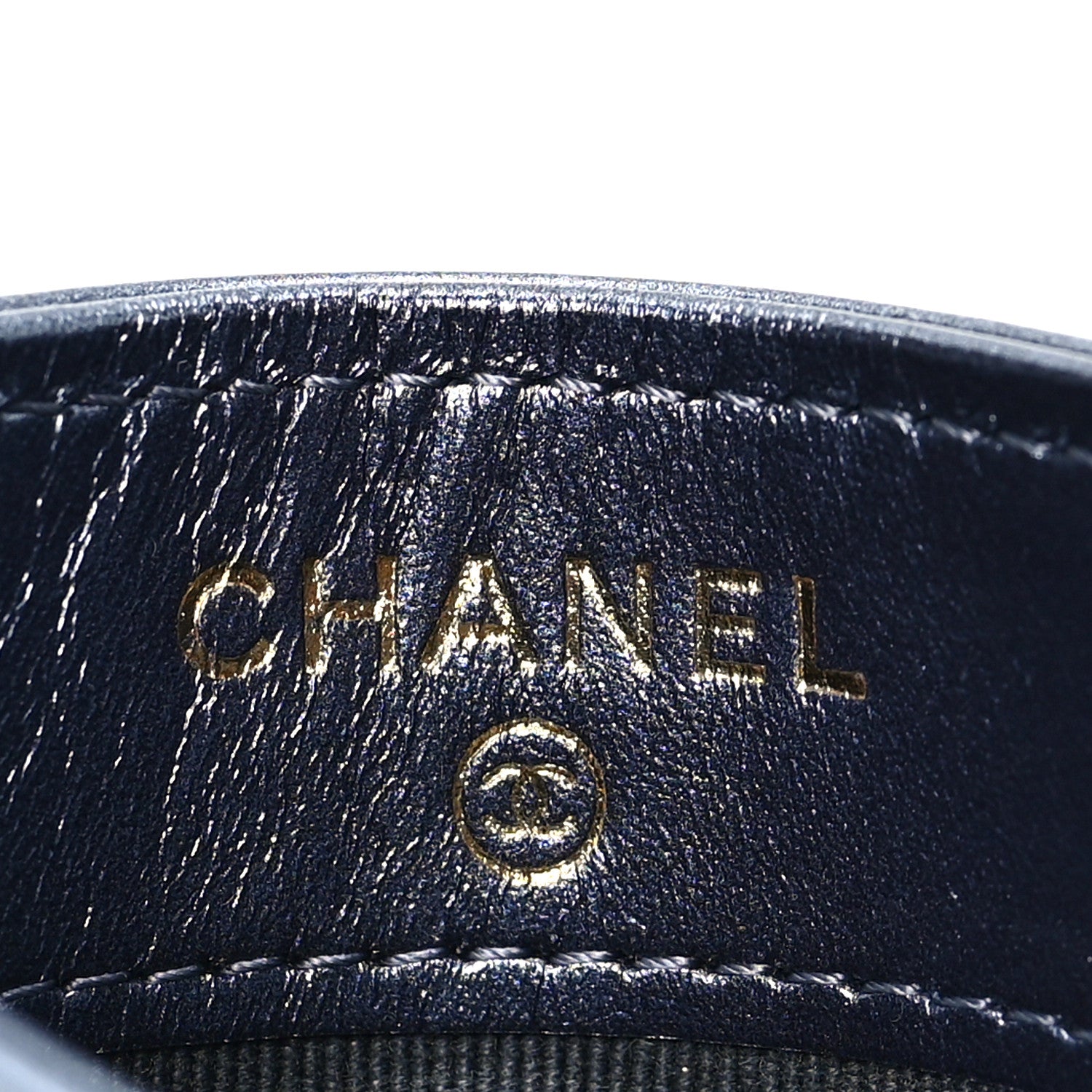Chanel Metallic Lambskin Quilted Card Holder Dark Blue 6 of 9