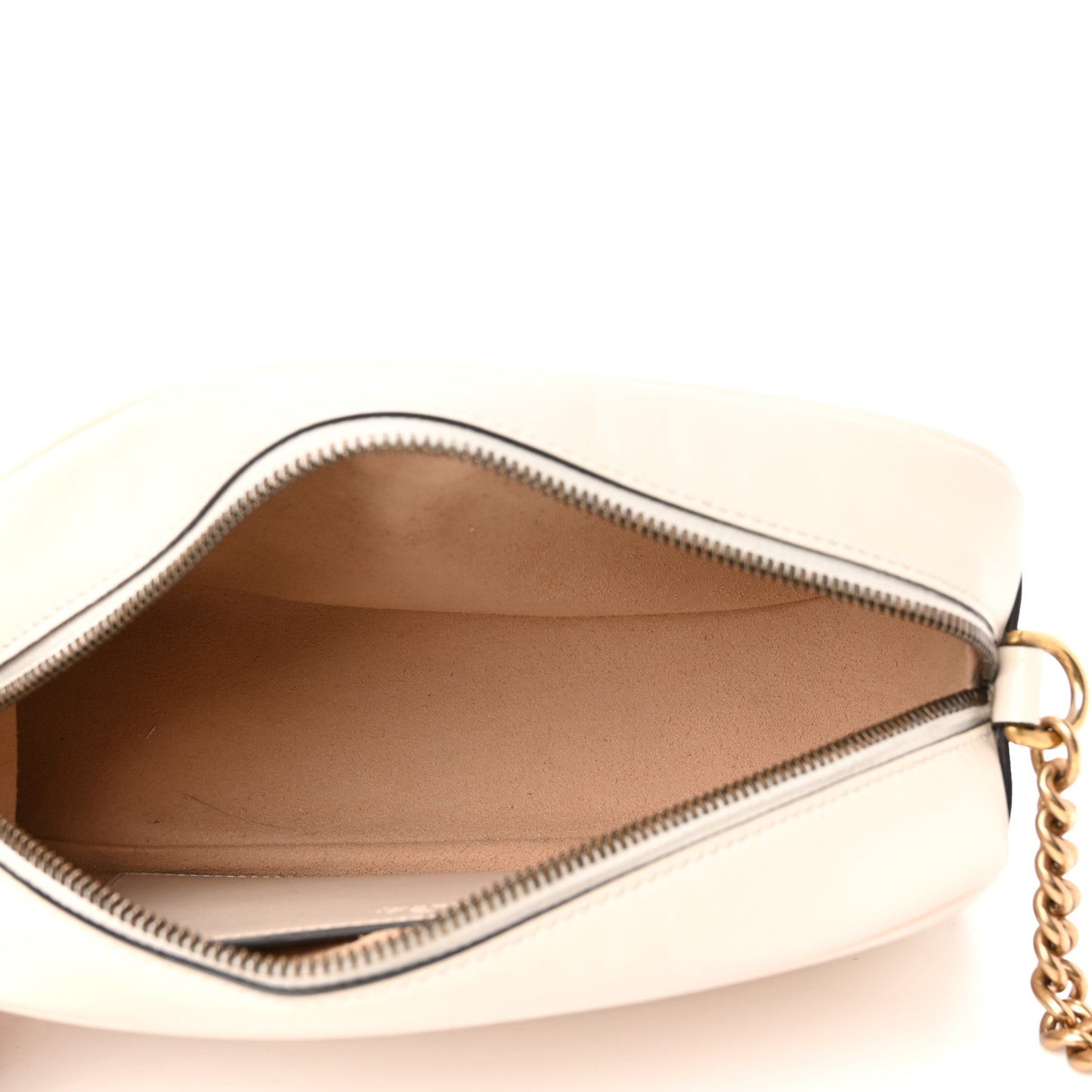 Calfskin Matelasse Small GG Marmont Chain Shoulder Bag White