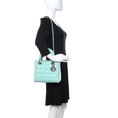 Christian Dior Patent Cannage Medium Lady Dior Light Blue 2 of 17