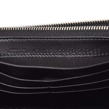 Balenciaga Shiny Calfskin Amp Plate Silver Hardware Money Wallet Black 7 of 7