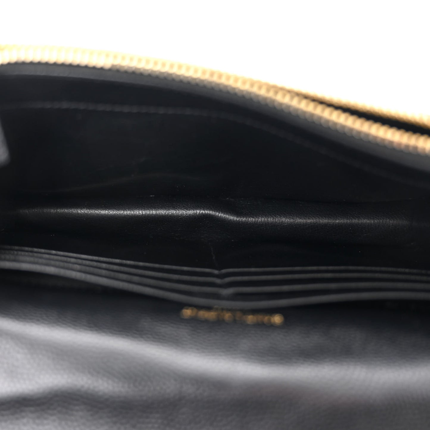 Grain De Poudre Matelasse Chevron Monogram Envelope Chain Wallet Black